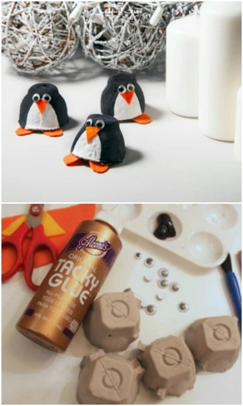 Cute Egg Carton Penguins
