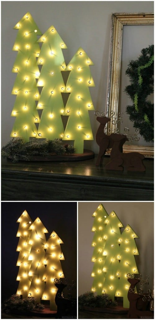 Wooden Tree with Lights
