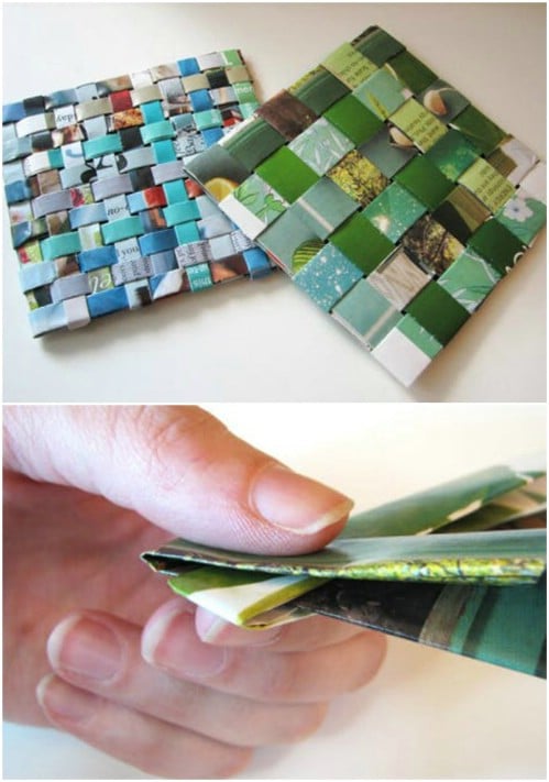 Woven Recycled Magazine Coasters