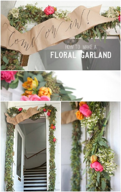 Summer Floral Garland And Welcome Banner