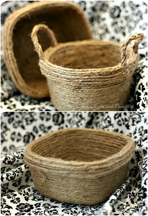 Repurposed Twine Food Storage Containers