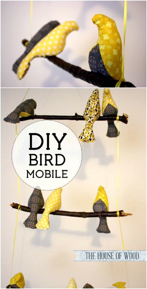Upcycled Twig Bird Mobile