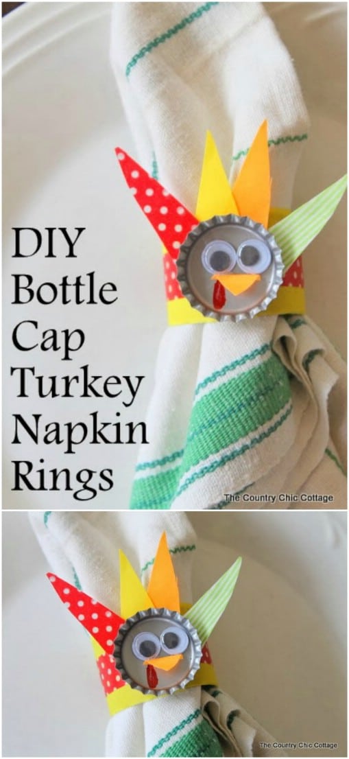 Bottle Cap Turkey Napkin Rings