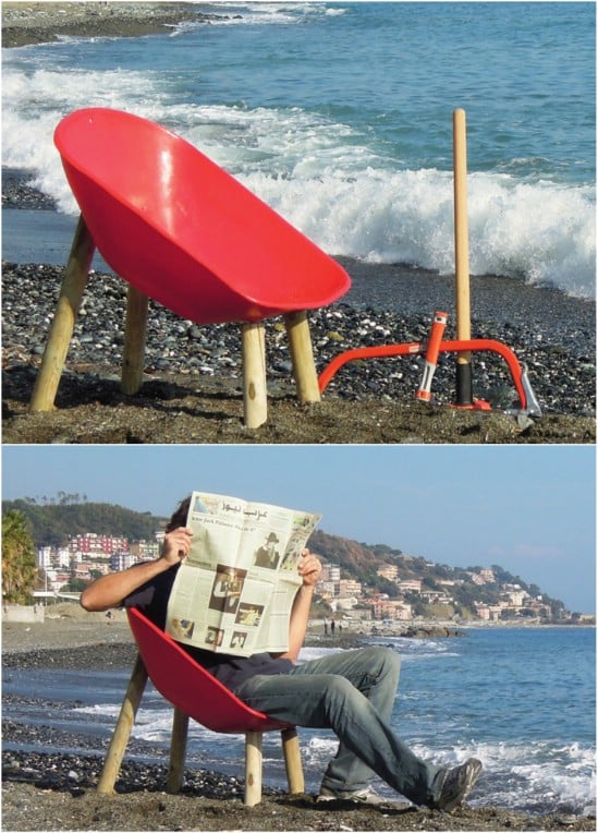 Repurposed Wheelbarrow Chair