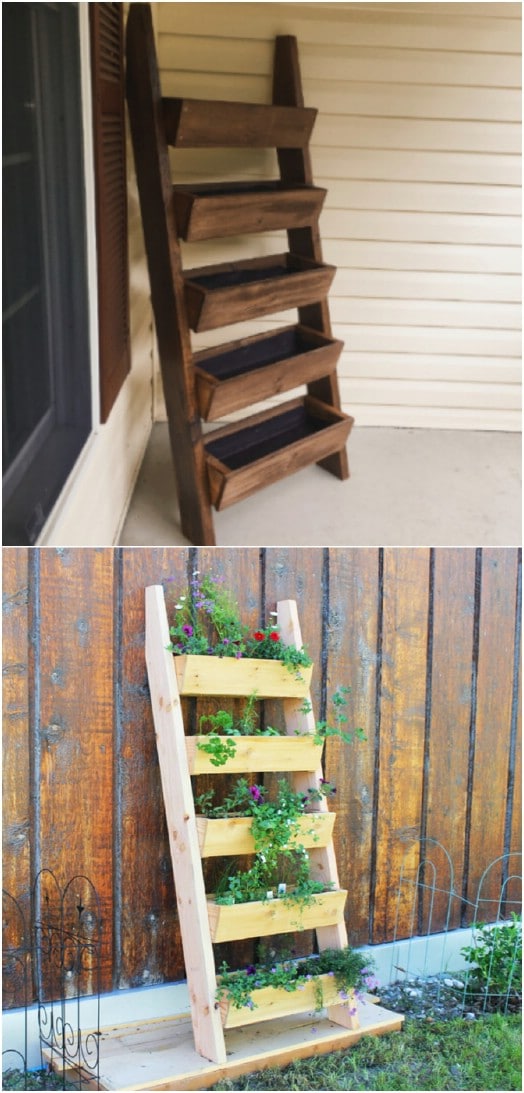 DIY Cedar Ladder Planter