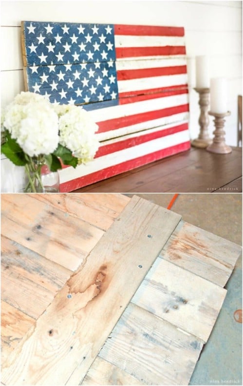 DIY Rustic Pallet American Flag Décor