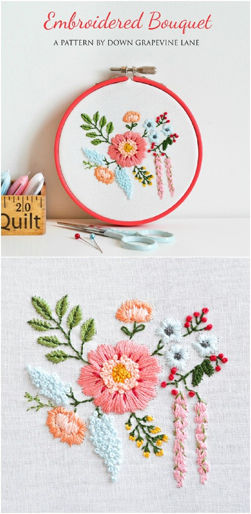 Lovely Spring Bouquet Embroidery Pattern
