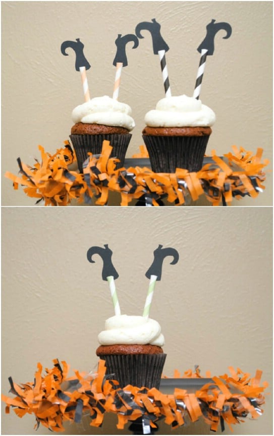 Funny Witch’s Leg Cupcakes