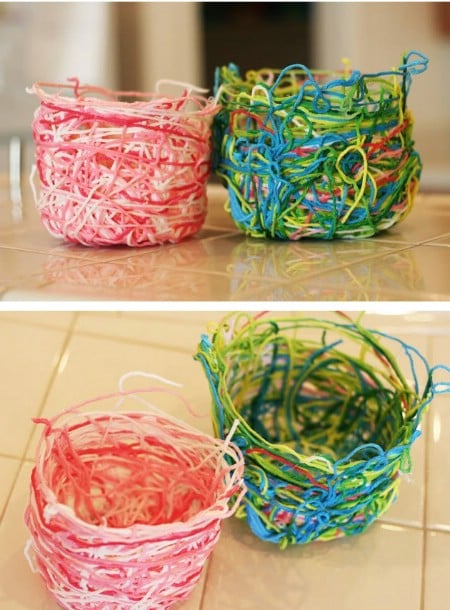 Colorful, amazing yarn baskets