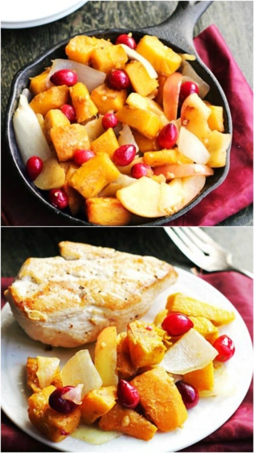 Roasted Pumpkin With Maple Syrup And Apples