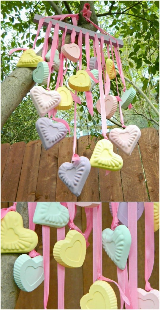 DIY Candy Heart Wind Chimes