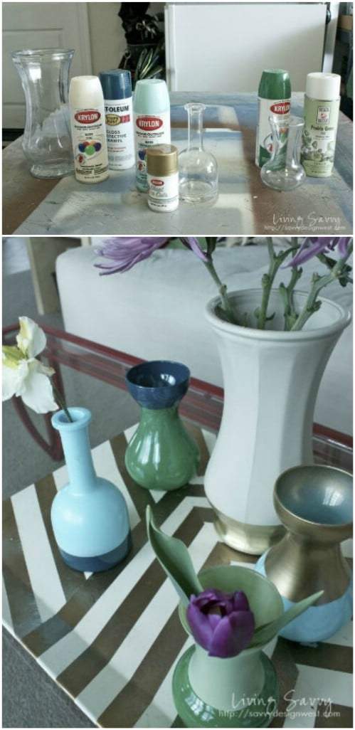 DIY Color Block Vases