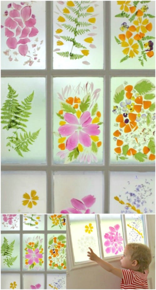 DIY Flower Petal Stained Glass