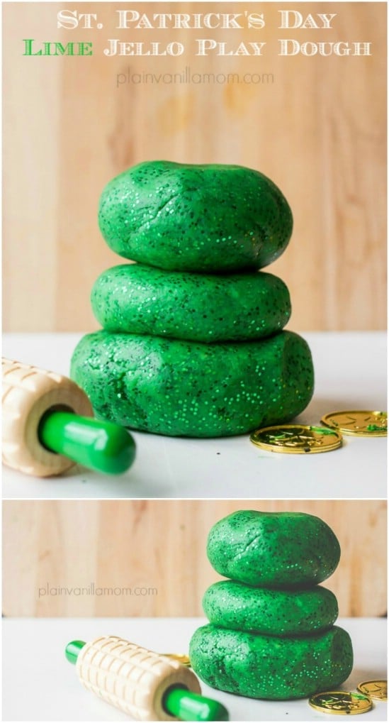 Sparkling Lime Jell-O Play Dough