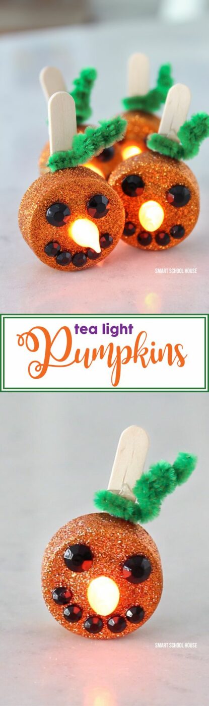 DIY Tea Light Pumpkins for Kids