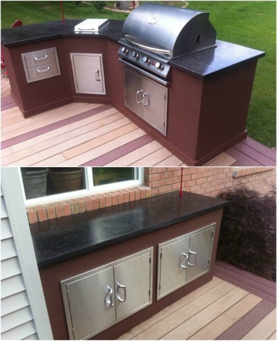 DIY Outdoor Kitchen With Concrete Countertops