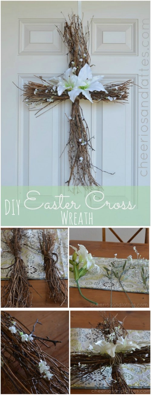 DIY Easter Cross Wreath