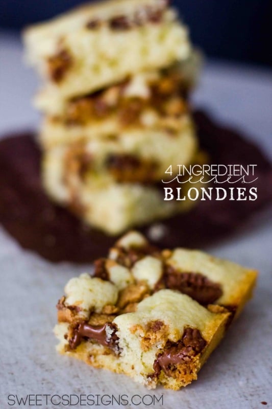 4-ingredient reeses blondies | 25+ cake mix recipes