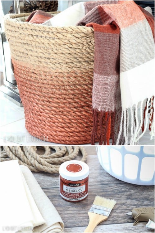 DIY Woven Rope Laundry Basket
