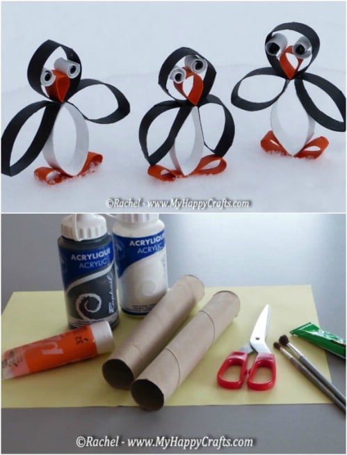 Repurposed Toilet Paper Roll Penguin Crafts