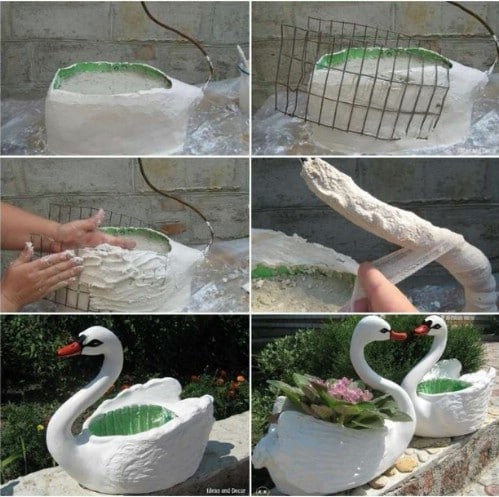 Upcycled Plastic Bottle Garden Geese