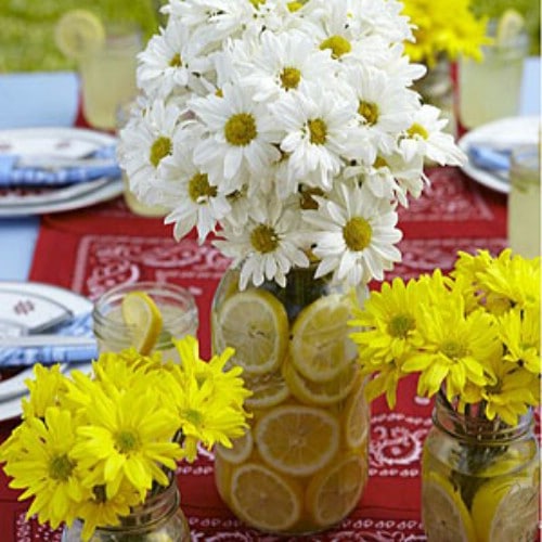 Lovely Lemon Vase Centerpiece