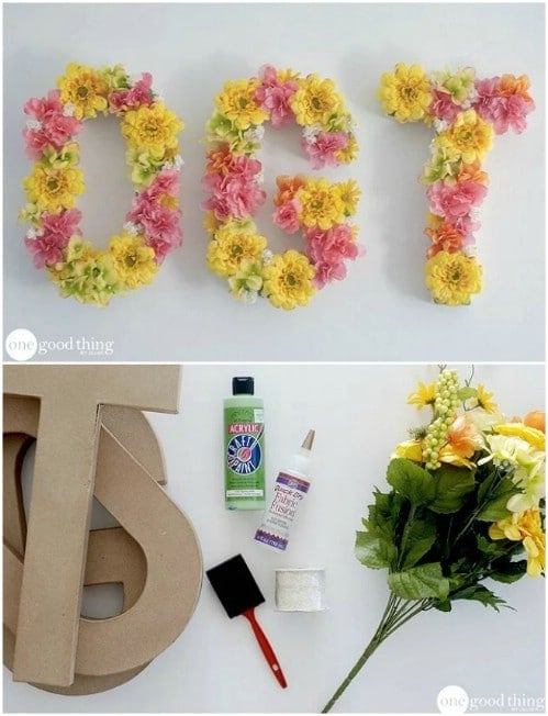 DIY Floral Letters Wall Art