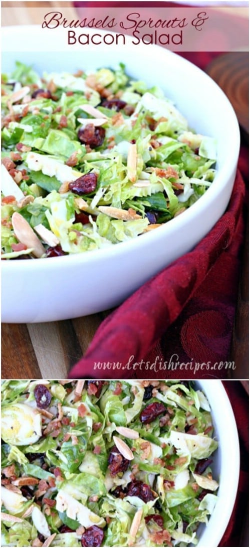 Brussels Sprouts Salad With Bacon And Cranberries