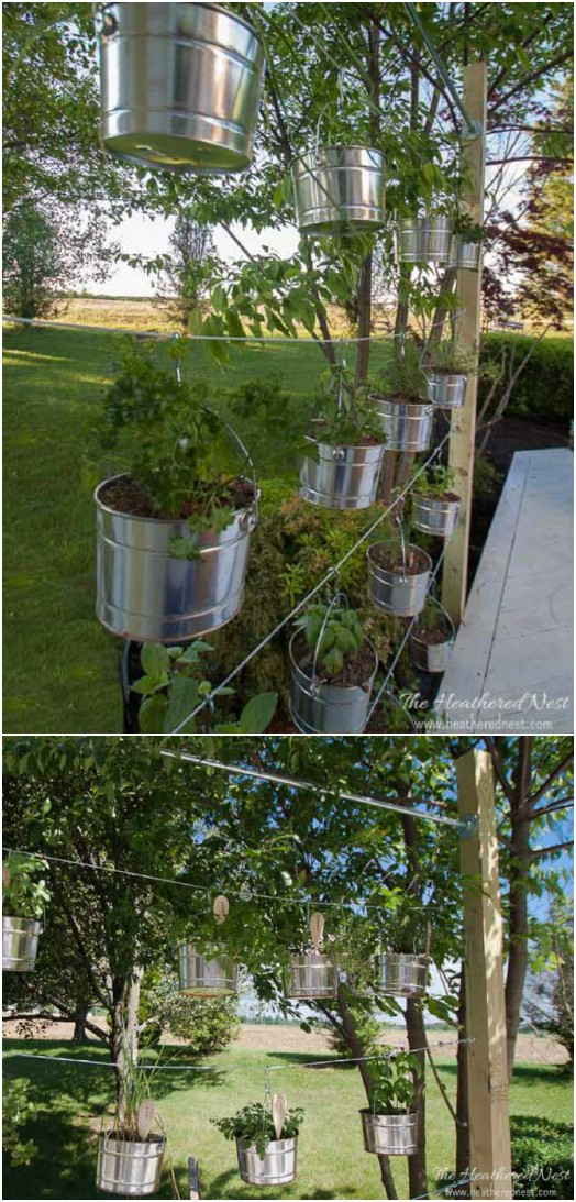 Galvanized Bucket Hanging Garden