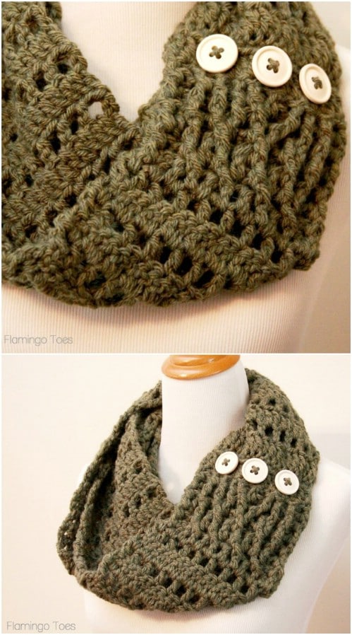 Simple Crochet Infinity Scarf
