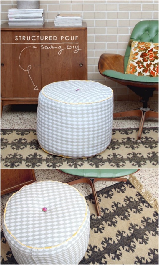 DIY Structured Poof Footstool