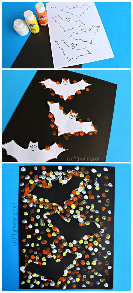 DIY Kids Bat Painting Craft for Halloween