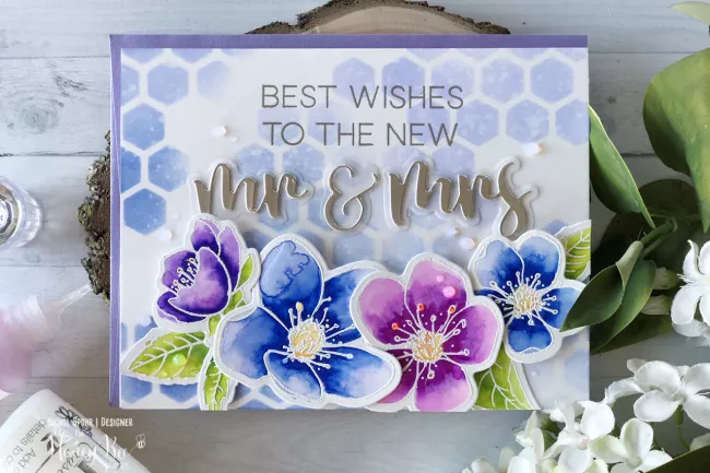 watercolor flower wedding card