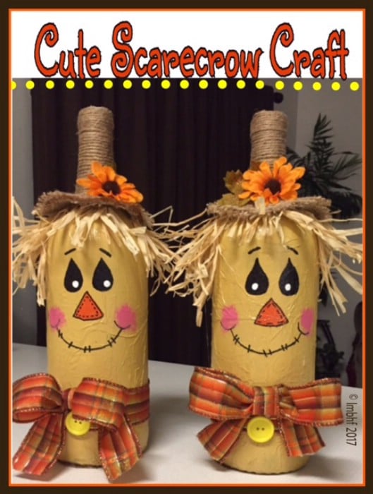 Repurposed Bottle Scarecrow Craft