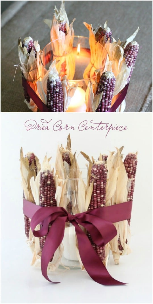 Easy And Cheap Dried Corn Candle Holder