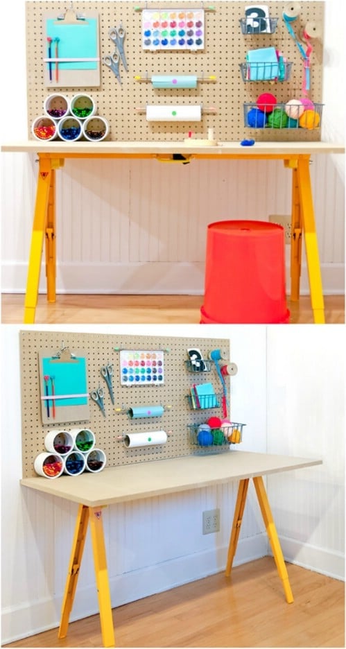 Cute DIY Kids’ Craft Station