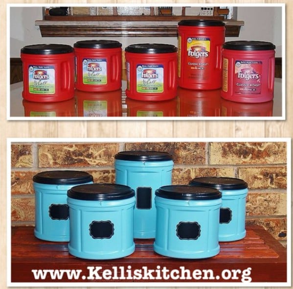 DIY Upcycled Kitchen Canisters