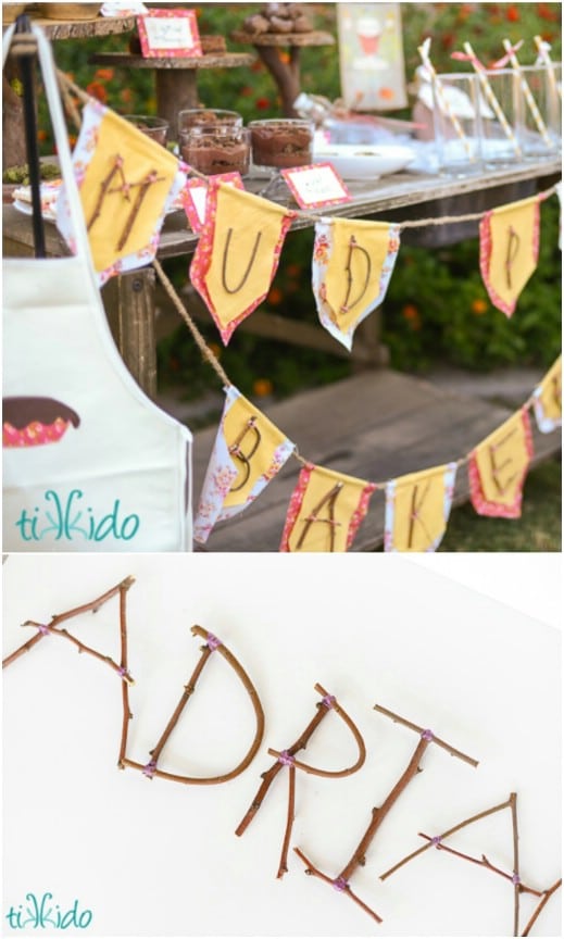 Rustic Twig Letter Banner