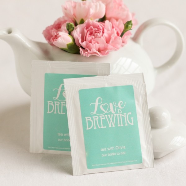 7.Personalized Wedding Tea Bag Favors