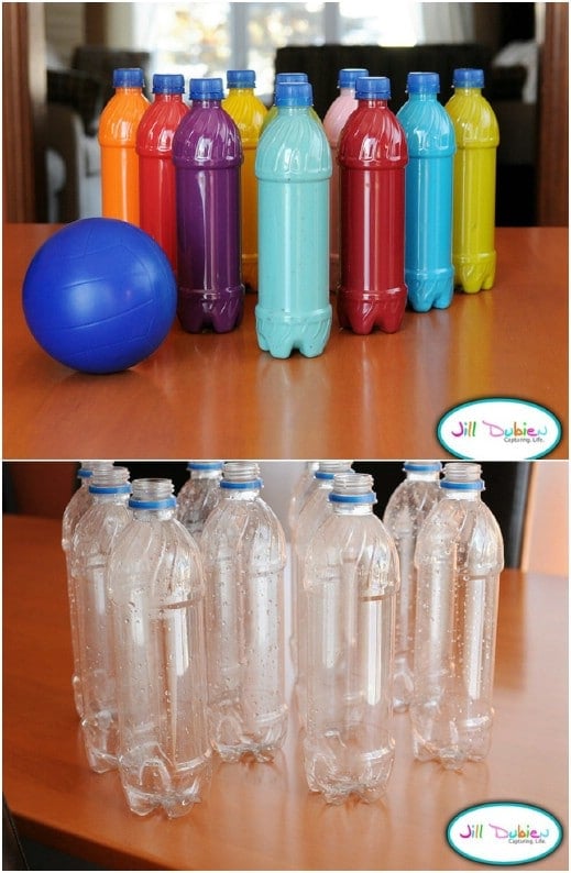 Upcycled Plastic Bottle Bowling Set