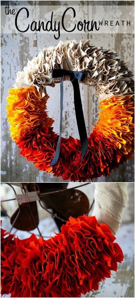 Perfect Fall Colored Candy Corn Wreath