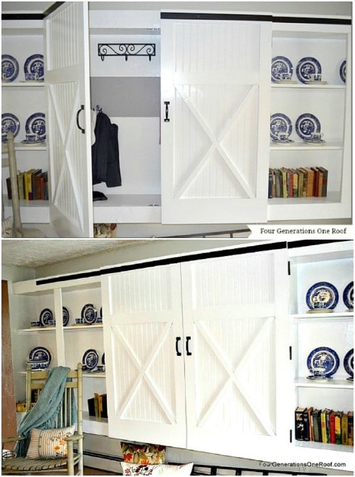 Double Bookcase Barn Doors
