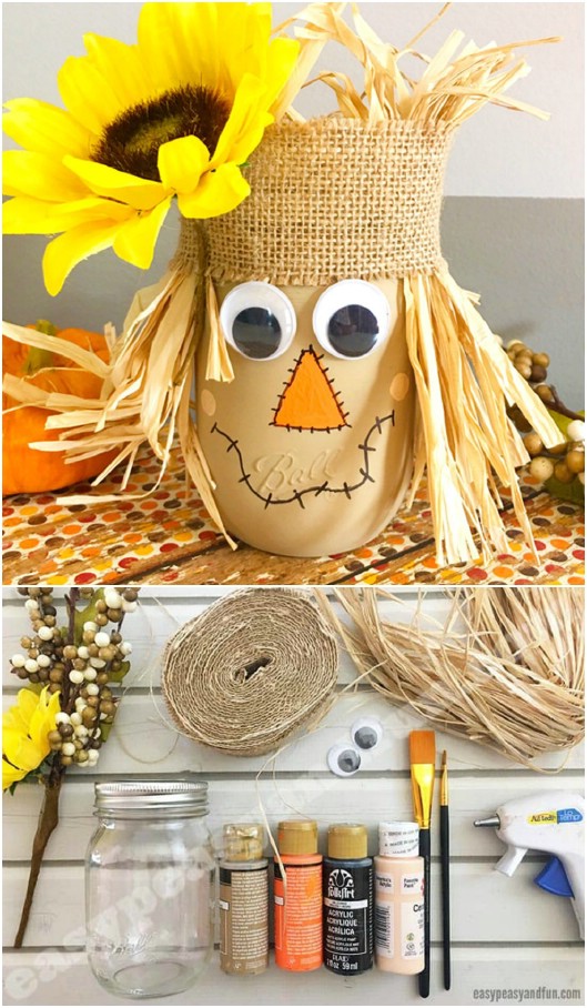 DIY Mason Jar Scarecrow