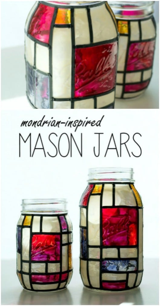 DIY Stained Glass Mason Jar Luminaries