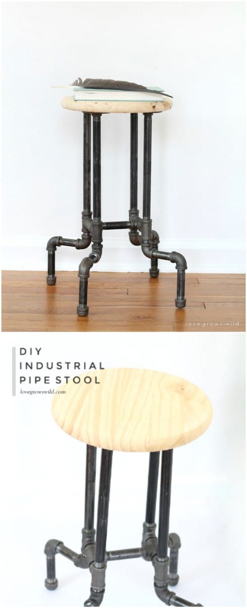 DIY Industrial Pipe Barstools