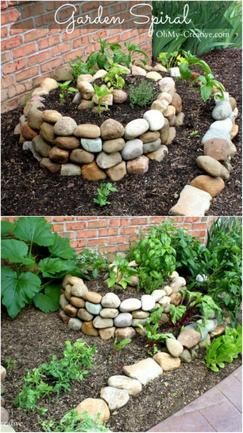 Easy DIY Spiral Rock Garden