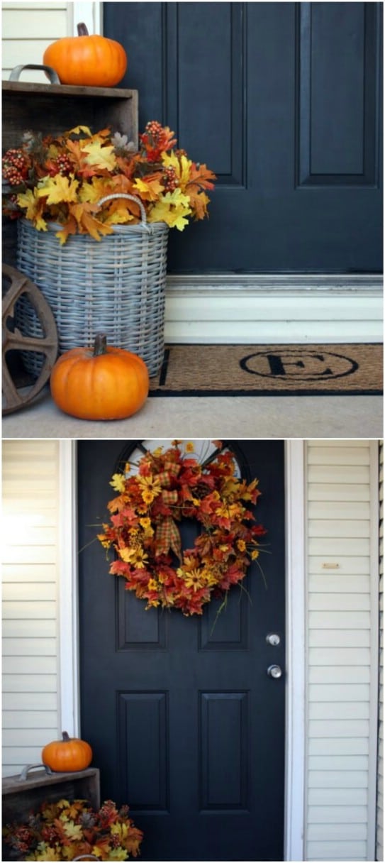 Quick And Easy Front Door Leaf Decoration