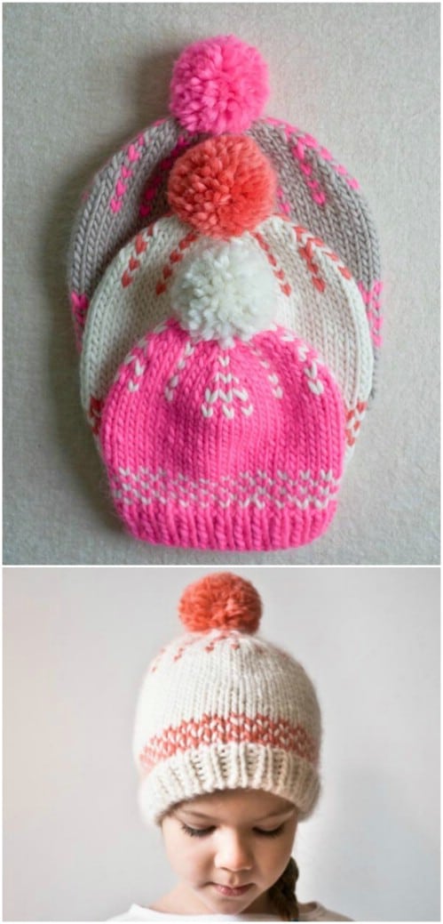Easy Knit Hat With Pom Pom