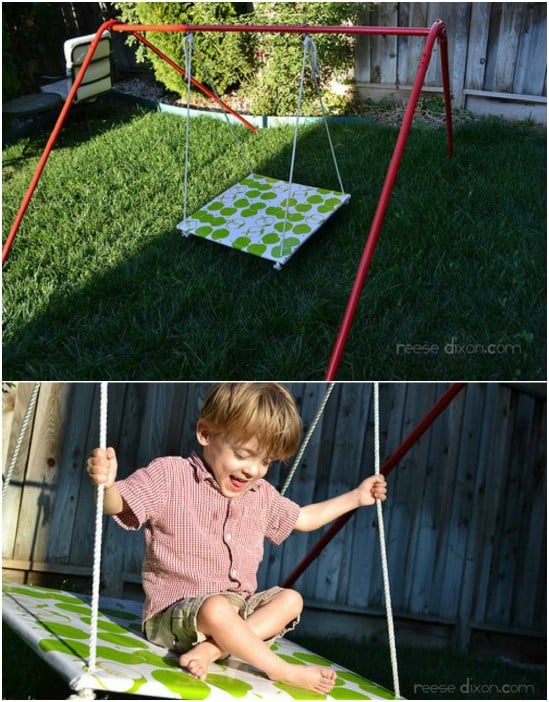 DIY Fabric Covered Platform Swing