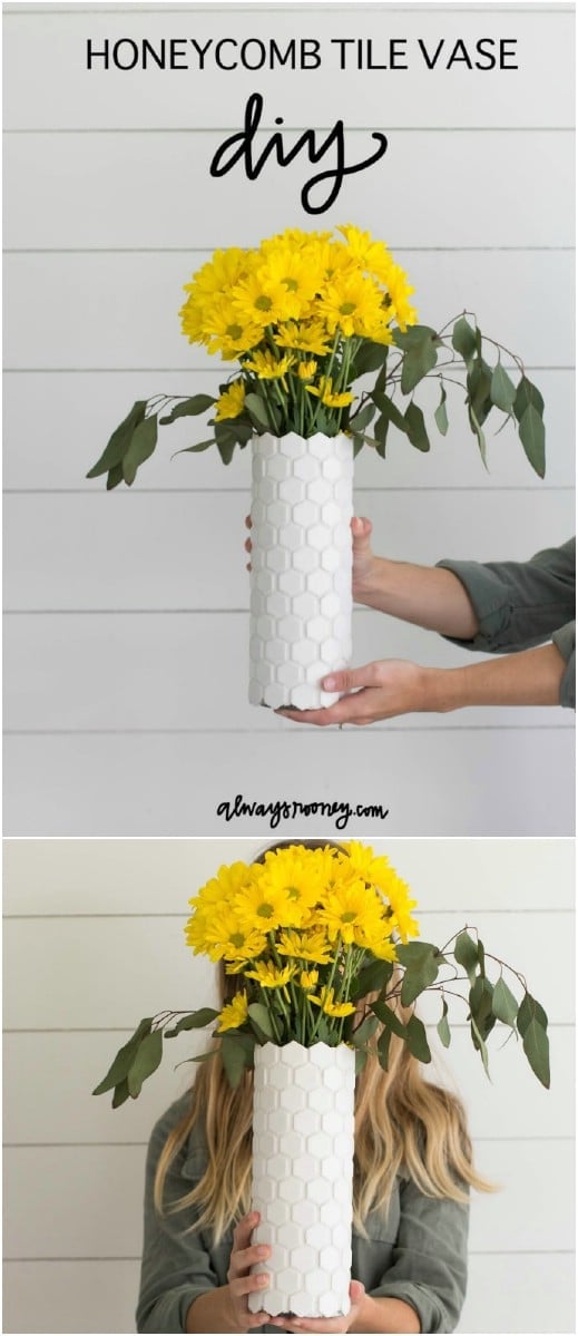 Easy DIY Honeycomb Tile Vase